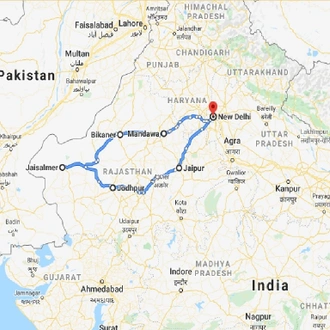 tourhub | Panda Experiences | Iconic Rajasthan | Tour Map