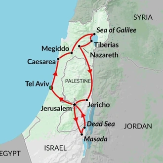 tourhub | Encounters Travel | Biblical Israel tour | Tour Map