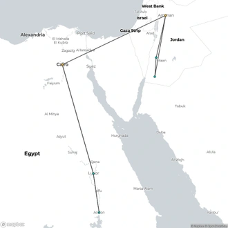 tourhub | Encounters Travel | Jordan & Egypt Express | Tour Map