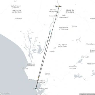 tourhub | CroisiEurope Cruises | Enchanting Andalusia - Seville Fair Festivities: Tradition, gastronomy and flamenco (port-to-port cruise) | Tour Map
