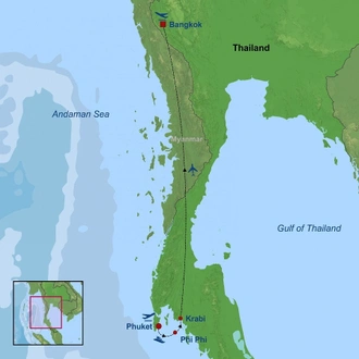 tourhub | Indus Travels | Bangkok with the Islands of Thailand | Tour Map