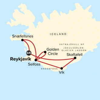 tourhub | G Adventures | Explore Iceland | Tour Map