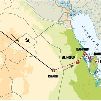 tourhub | Europamundo | Mysteries of Arabia with Bahrain and Qatar | Tour Map