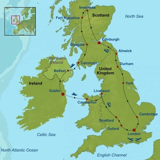 tourhub | Indus Travels | Best of the United Kingdom and Dublin | Tour Map