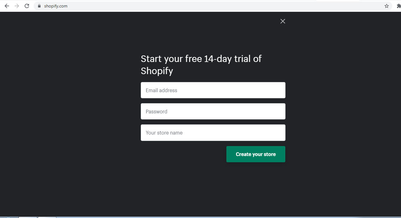 shopify account