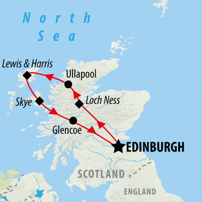 tourhub | On The Go Tours | Outer Hebrides & Skye Explorer - 6 days | Tour Map