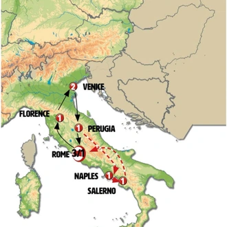 tourhub | Europamundo | In the heart of Italy and Campania | Tour Map