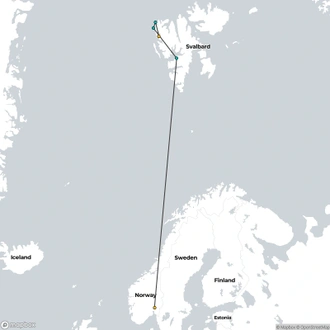 tourhub | HX Hurtigruten Expeditions | Arctic Islands Discovery – Svalbard, Jan Mayen, Greenland and Iceland | Tour Map