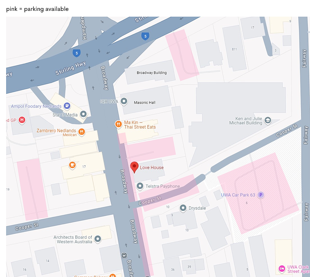 Parking available near UWA Publishing