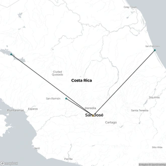 tourhub | Destination Services Costa Rica | Tropical Costa Rica 5 Days, Short Break | Tour Map