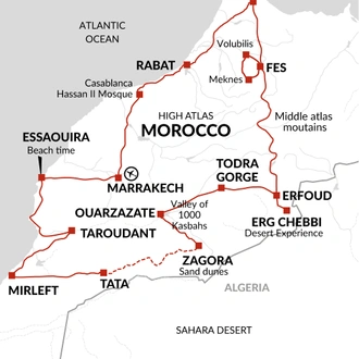 tourhub | Explore! | Grand Tour of Morocco | Tour Map