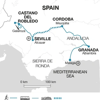 tourhub | Explore! | Highlights of Andalucia | Tour Map