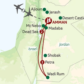 tourhub | Titan Travel | Jordan with Ancient Petra | Tour Map