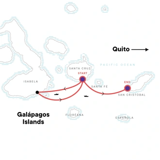 tourhub | G Adventures | Galápagos Express Adventure: Wilderness & Wildlife | Tour Map