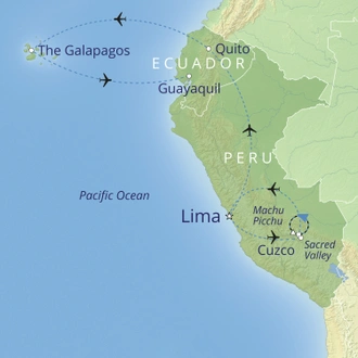 tourhub | Cox & Kings | Peru & Galápagos Odyssey | Tour Map