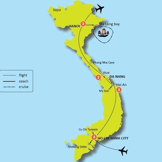 tourhub | Tweet World Travel | Luxury Vietnam At A Glance Tour | Tour Map