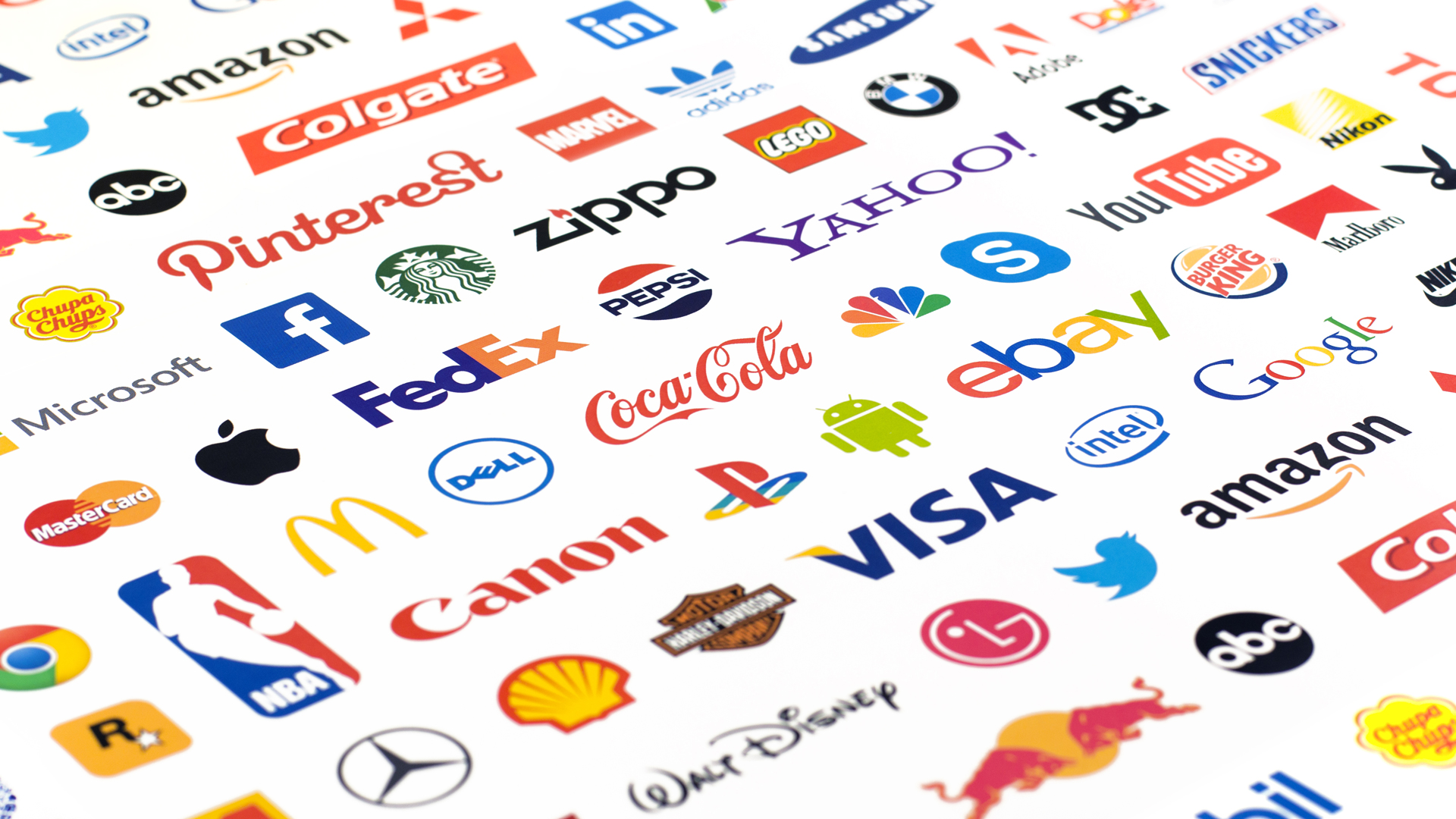 branding study with various successful company logos