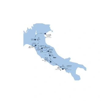 tourhub | Insight Vacations | Country Roads of Italy, a Women-Only Tour | Tour Map