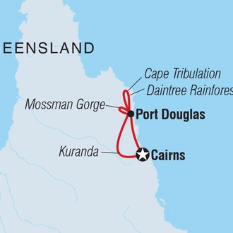 tourhub | Intrepid Travel | Queensland Daintree Explorer | Tour Map