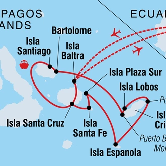 tourhub | Intrepid Travel | Classic Galapagos: South Eastern Islands (Grand Queen Beatriz) | Tour Map
