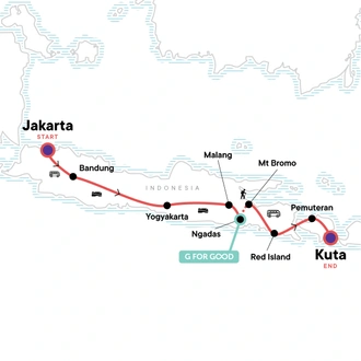 tourhub | G Adventures | Indonesia: Hammocks & Hikes | Tour Map