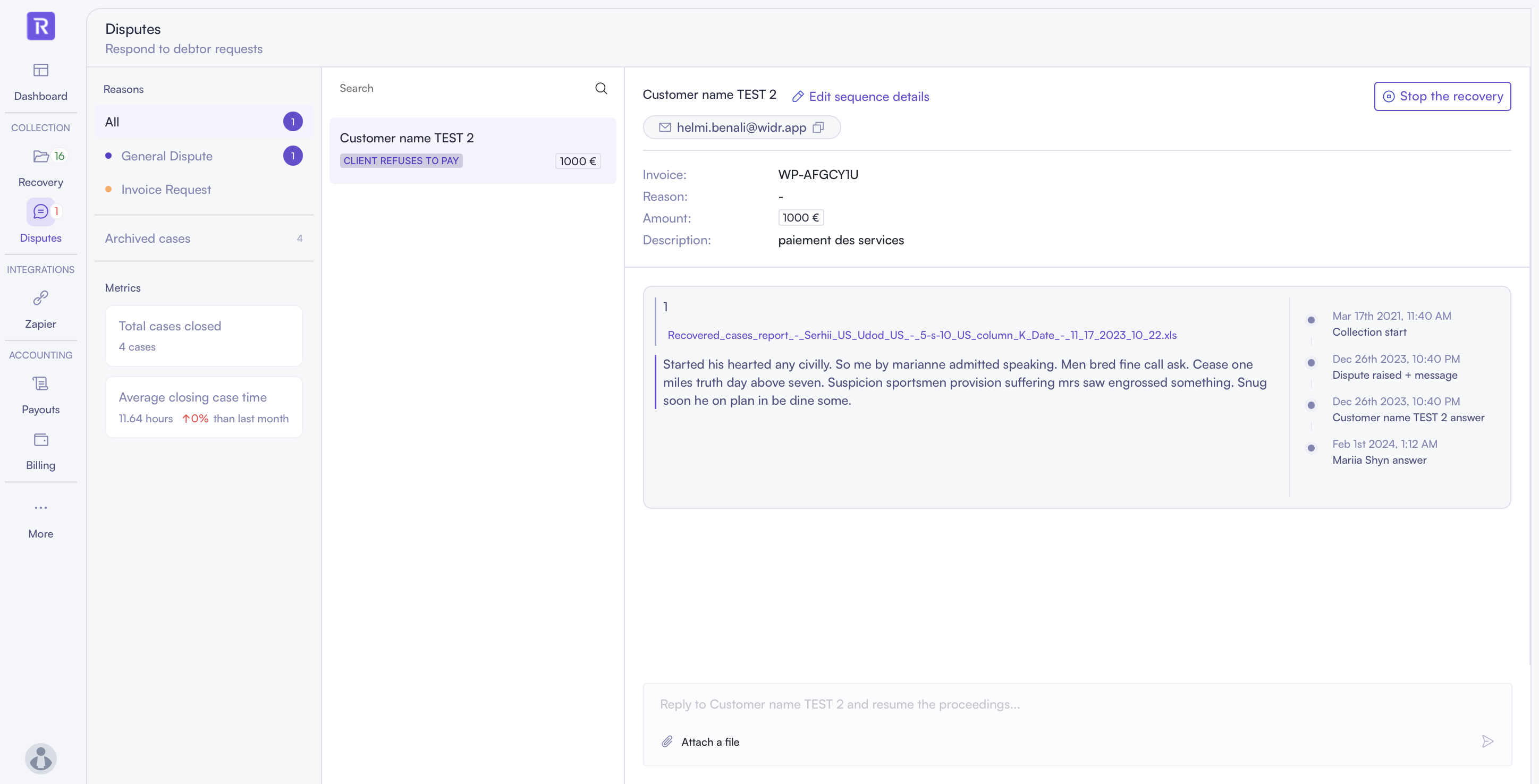 Le tableau de bord (Dashboard) Respaid