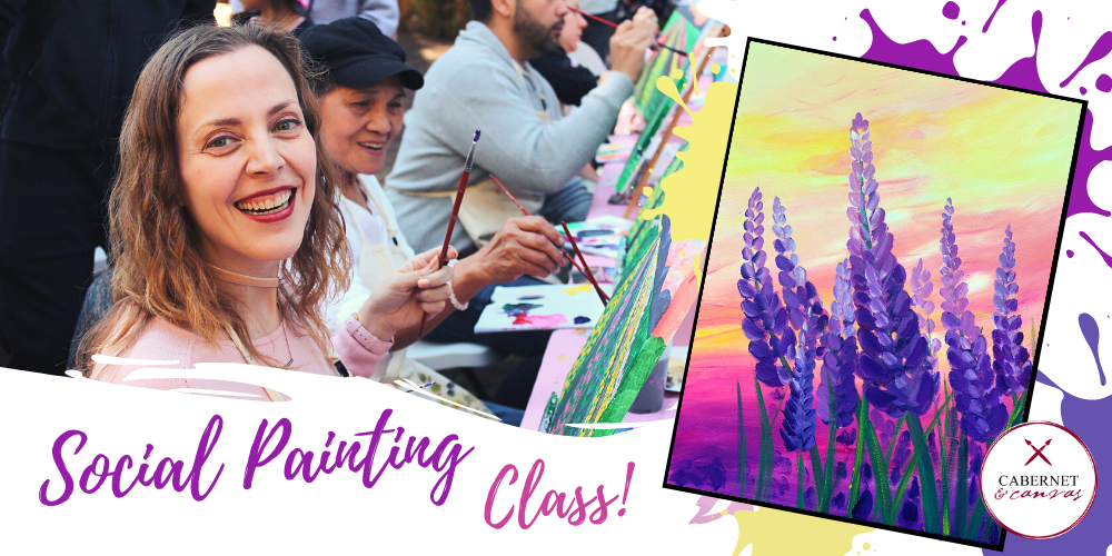 Paint & Sip: Lavender Fields, Wembley, Tue 10th Aug 2021, 6:30 pm - 9: ...