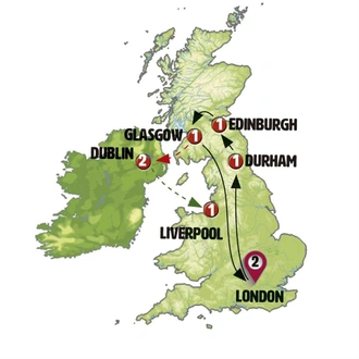 tourhub | Europamundo | United Kingdom and Ireland | Tour Map
