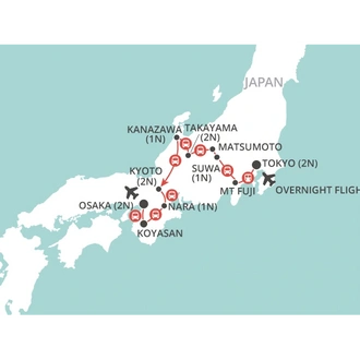 tourhub | Wendy Wu | Discover Japan | Tour Map
