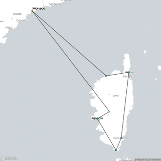 tourhub | Brightwater Holidays | History and Horticulture in Corsica 9311 | Tour Map