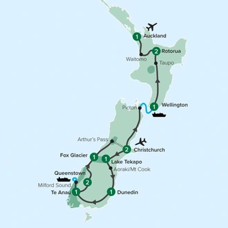 tourhub | APT | Incredible New Zealand | Tour Map