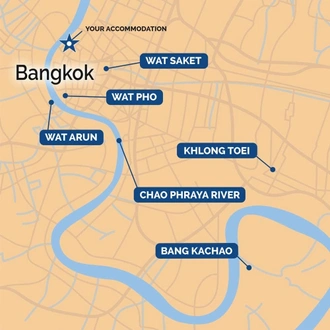 tourhub | One Life Adventures | Bangkok Snapshot 4 Day Tour | Tour Map