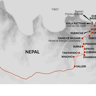 tourhub | Explore! | Everest Base Camp | Tour Map