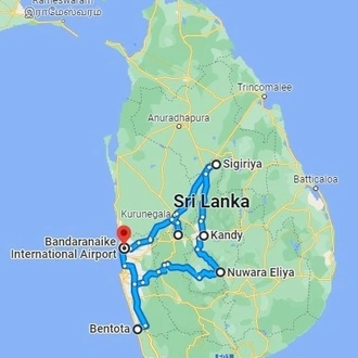 tourhub | Sign of Lanka | 6 Nights 7 Days-Muslim Halal tour with UNESCO Heritage Sites in Sri Lanka | Tour Map