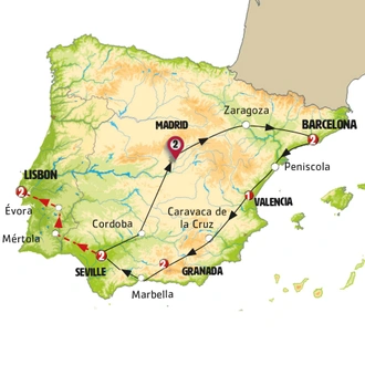 tourhub | Europamundo | Spanish Ring with Lisbon | Tour Map