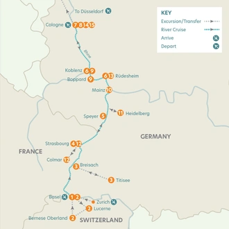 tourhub | Riviera Travel | The Majestic Rhine, Heidelberg & Switzerland river cruise - MS George Eliot 