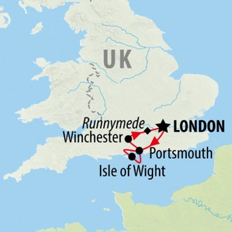 tourhub | On The Go Tours | Isle of Wight Discovery (Hotel) - 3 days | Tour Map