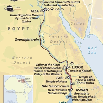 tourhub | Wild Frontiers | Highlights of Ancient Egypt (Christmas Departure) | Tour Map