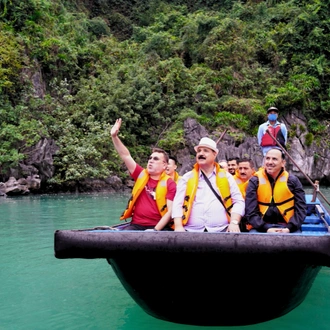 tourhub | Mr Linh's Adventures | Adventure in Ban Gioc Waterfall - Ba Be Lake - Halong Bay - Group Tour 