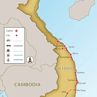 tourhub | SpiceRoads Cycling | Saigon to Hanoi | Tour Map