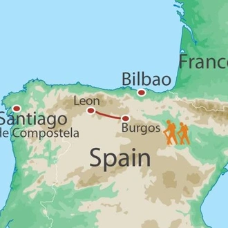 tourhub | UTracks | Camino - Burgos to Leon | Tour Map