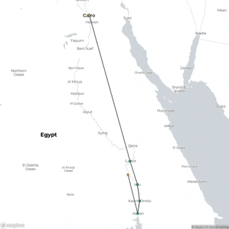 tourhub | CroisiEurope Cruises | Cairo & cruise on the Nile: The Land of the Pharaohs (port-to-port) | Tour Map