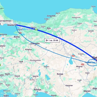 tourhub | Turkey Tour Company | 3 Days Cappadocia Tour From Istanbul | Tour Map