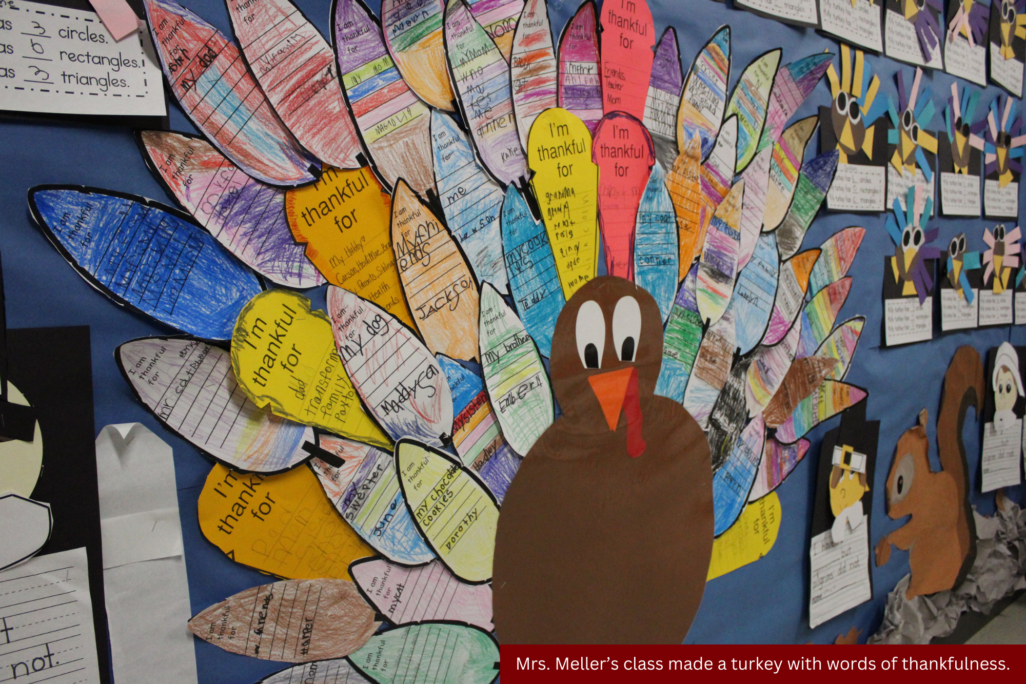 A photo of a piece of turkey art at James Lintott Elementary