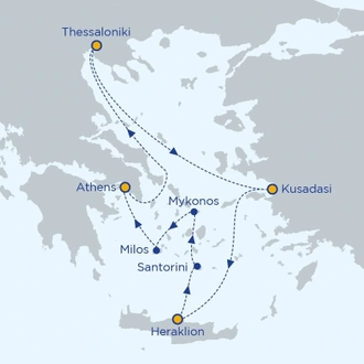 tourhub | Celestyal Cruises | Idyllic Aegean from Kusadasi - 7 Nights | Tour Map