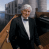 Bangladesh National Assembly, Portrait of Louis Kahn with the building (Dhaka, Bangladesh, n.d.)