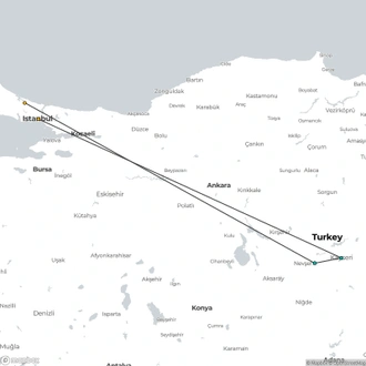 tourhub | ESKAPAS | Istanbul and Cappadocia 6 Days with 2 flights | Tour Map