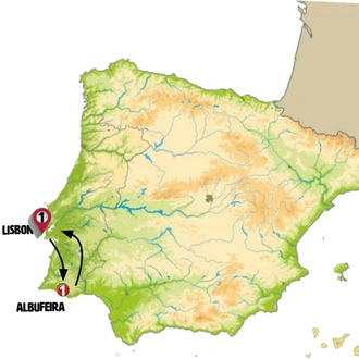 tourhub | Europamundo | Southern Portugal with Lisbon | Tour Map