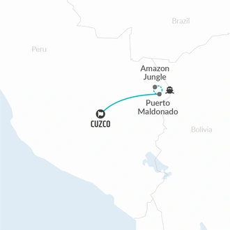 tourhub | Bamba Travel | Puerto Maldonado Amazon Budget Eco-Lodge 6D/5N (from Cuzco) | Tour Map