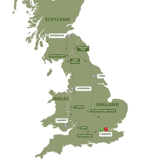 tourhub | Trafalgar | Real Britain | Tour Map